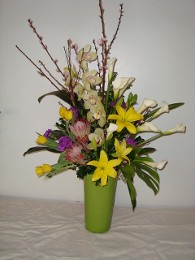 Flowers in Green Vase